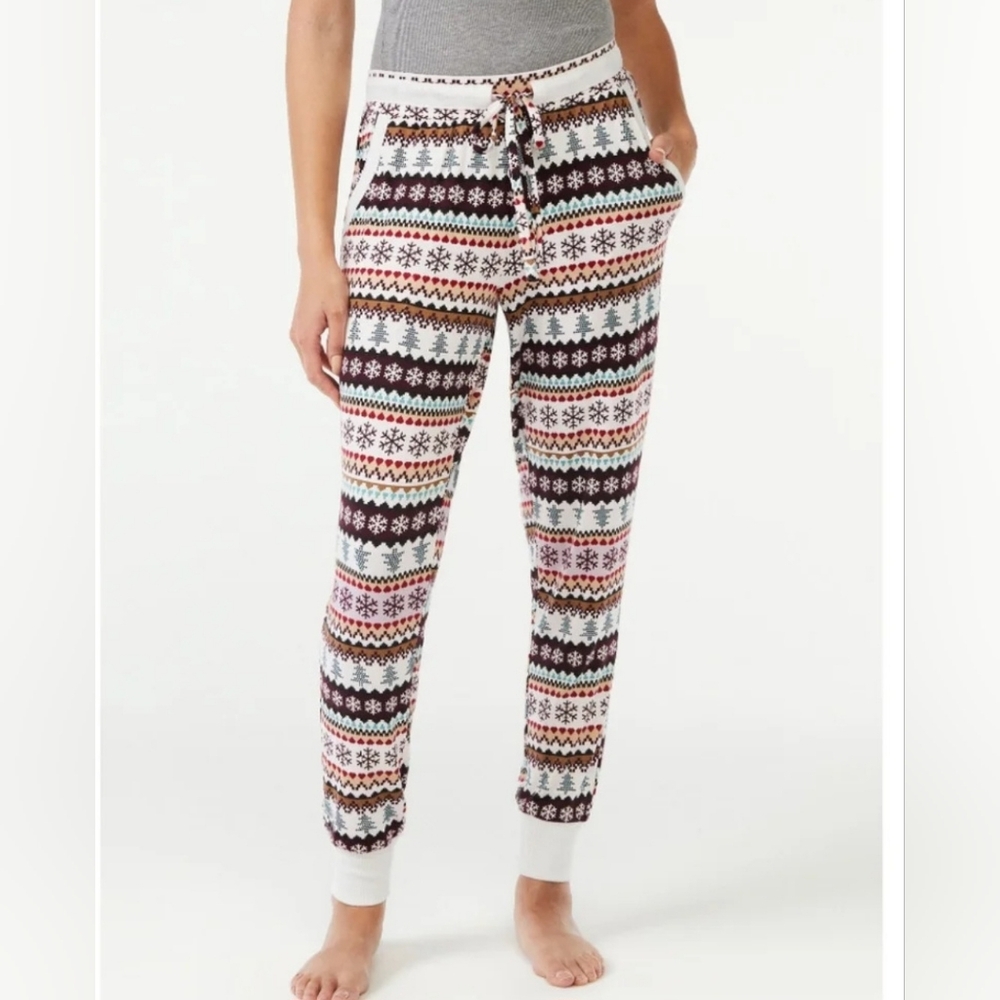 NWT Womens Joyspun Hacci Winter Fairisle Pajama Joggers Size 2X 18W - 20W